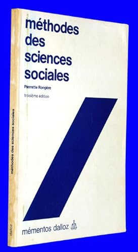 Méthodes des sciences sociales- Troisième édition