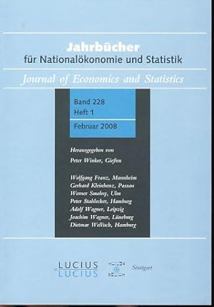 Seller image for Jahrbcher fr Nationalkonomie und Statistik / Journal of Economics and Statistics Band 228, Heft 1, 2007. for sale by Fundus-Online GbR Borkert Schwarz Zerfa