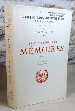 Seller image for Acadmie des sciences, belles-lettres et arts de Besanon. Procs-verbaux et mmoires annes 1966 - 1967. for sale by Latulu
