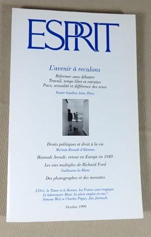 Image du vendeur pour Revue esprit : L'avenir  reculons. mis en vente par Latulu