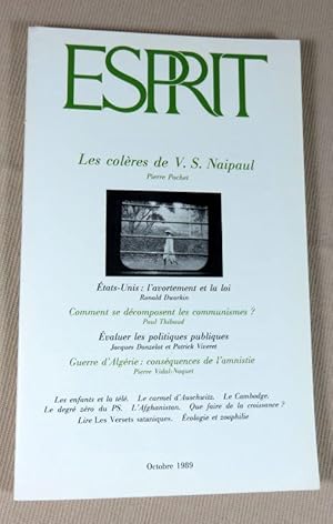 Image du vendeur pour Revue esprit : Les colres de V.S. Naipaul. mis en vente par Latulu