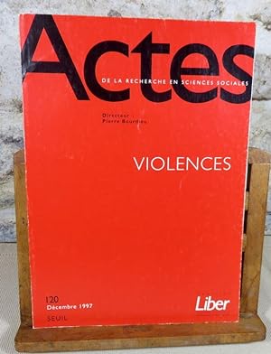 Bild des Verkufers fr Actes de la recherche en sciences sociales. Violences. zum Verkauf von Latulu