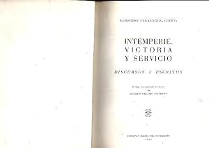 Seller image for INTEMPERIE, VICTORIA Y SERVICIO. DISCURSOS Y ESCRITOS. for sale by Librera Javier Fernndez