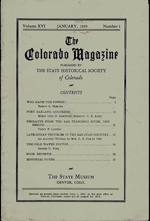 Seller image for The Colorado Magazine, Vol. XVI, No. 1; January, 1939 for sale by Clausen Books, RMABA