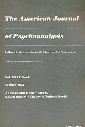 Seller image for Alexander Reid Martin. Karen Horney's Theory in Today's World. The American Journal of Psychoanalysis. Vol. XXXV, No. 4. Winter 1975. for sale by Fundus-Online GbR Borkert Schwarz Zerfa