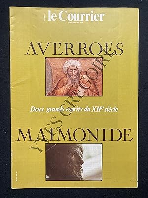 Seller image for LE COURRIER DE L'UNESCO-SEPTEMBRE 1986-DEUX GRANDS ESPRITS DU XIIe SIECLE AVERROES MAIMONIDE for sale by Yves Grgoire