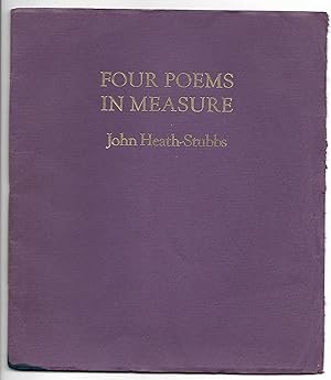 Bild des Verkufers fr Four Poems in Measure [Signed] zum Verkauf von The Bookshop at Beech Cottage