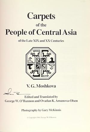 Carpets of the people of central Asia of the late XIX and XX centuries.Edited and translated by G...