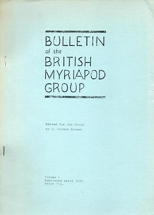 Seller image for Bulletin of the British Myriapod Group. Volume 1. April 1972 for sale by George Longden