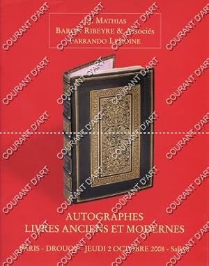 AUTOGRAPHES. LIVRES ANCIENS ET MODERNES. [BELL. CUVIER. DU LAURENS. FAUCHARD. BRAQUE. HAHN. JACOB...