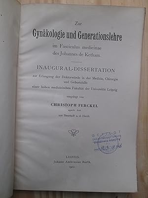 Zur Gynäkologie und Generationslehre im Fasciculus medicinae des Johannes de Ketham