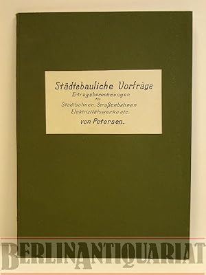 Bild des Verkufers fr Zeichnerische Darstellung von Ertragsberechnungen fr wirtschaftliche Unternehmungen der Stdte. (Stadtbahnen, Straenbahnen, Elektrizitts-, Gas-, Wasser-Werke usw.) Mit 26 in den Text gedruckten Abbildungen. zum Verkauf von BerlinAntiquariat, Karl-Heinz Than