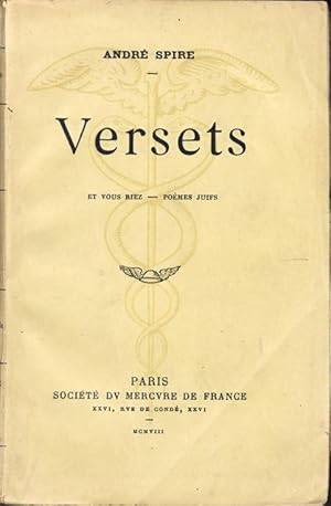 Versets. Et vous riez - Poèmes juifs.