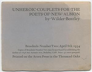 Seller image for Unheroic Couplets for the Poets of New Albion for sale by Between the Covers-Rare Books, Inc. ABAA