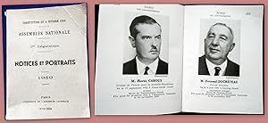 Notices et portraits, 1ère législature, 1959.