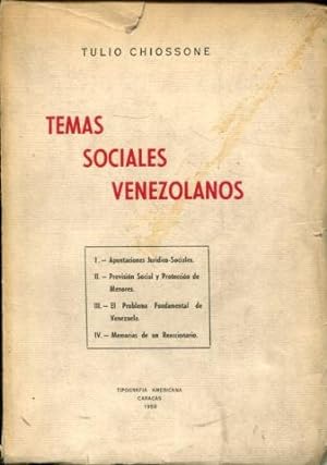 TEMAS SOCIALES VENEZOLANOS. (APUNTES JURIDICO-SOCIALES. PREVISION SOCIAL Y PROTECCION DE MENORES....