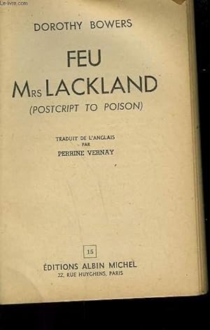 Image du vendeur pour FEU MRS LACKLAND. COLLECTION LE LIMIER N 15 mis en vente par Le-Livre