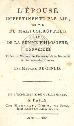 L'Épouse impertinente par air, suvie du mari corrupteur et de la femme philosophe; Nouvelles.