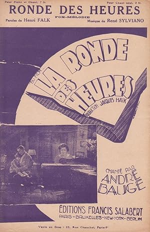Imagen del vendedor de Partition de "La Ronde des heures", fox-mlodie cre par Andr Baug pour le film "La Ronde des heures" d'Alexandre Ryder (1931) a la venta por Bouquinerie "Rue du Bac"