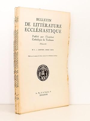 Seller image for Bulletin de Littrature Ecclsiastique , Tome LV , Anne 1954 ( Lot de 4 num., anne complte) : n 1 Janvier - Mars ; n 2 Avril -Juin ; n 3 Juillet - Septembre ; n 4 Octobre - Dcembre for sale by Librairie du Cardinal