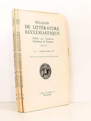 Bulletin de Littérature Ecclésiastique , Tome LII, Année 1951 ( Lot de 4 num., année complète) : ...