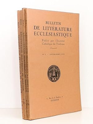 Seller image for Bulletin de Littrature Ecclsiastique , Tome XL, Anne 1939 ( Lot de 3 numros jusqu' la guerre) : n 1 Janvier - Mars ; n 2 Avril -Juin ; n 3 Juillet - Septembre for sale by Librairie du Cardinal