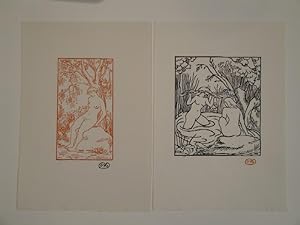 (Jungfrauen). 13 Original-Holzschnitte (auf 12 Blatt) zu: Virgile, Les Géorgiques & Horace, Oden....