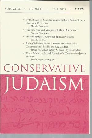 Seller image for Conservative Judaism Volume 56, Number 1 (Fall 2003) for sale by Bookfeathers, LLC