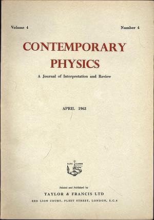 Seller image for Contemporary Physics / A Journal of Interpretation and Review / April, June, and August, 1963 for sale by Cat's Curiosities