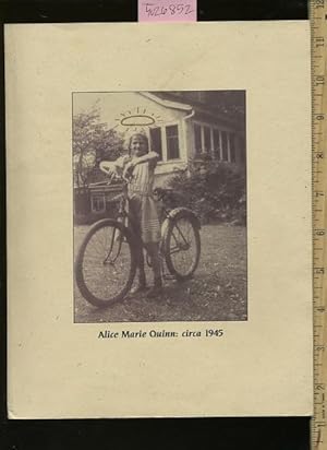 Image du vendeur pour Alice Marie Quinn : Circa 1945 : Sister Alice Marie Quinn's 60th Birthday Celebration : Evening Program [tribute Program, Advertisements, St. Vincent's Meals on Wheels, Cuisine a Roulettes Foundations, Catholic Charities] mis en vente par GREAT PACIFIC BOOKS