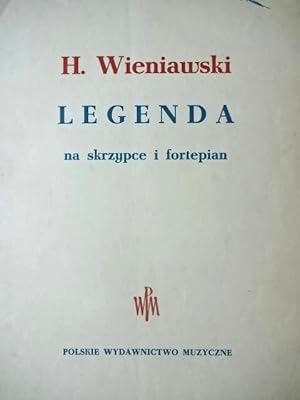 Bild des Verkufers fr Legenda. Op. 17. Fr Violine und Klavier. Bearbeitet von Zdzislaw Jahnke. 2 Stimmhefte (= komplett). zum Verkauf von Antiquariat Tarter, Einzelunternehmen,