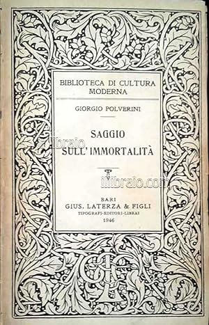 Seller image for Saggio sull'immortalit?? for sale by IL LIBRAIO