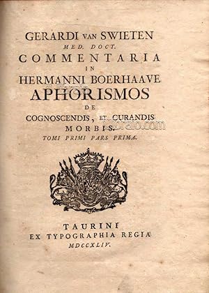 Immagine del venditore per Commentaria in hermanni boerhaave aphorismos de cognoscendis et curandis morbis venduto da IL LIBRAIO