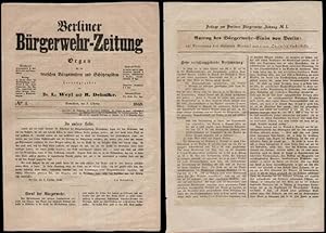 Berliner Bürgerwehr-Zeitung. Organ für die deutschen Bürgerwehren und Schützengilden. Nr. 1, Sonn...