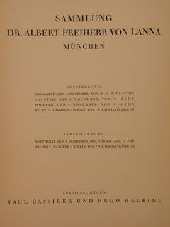 SAMMLUNG DR. ALBERT FREIHERR VON LANNA.