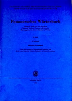 Bild des Verkufers fr Pommersches Wrterbuch. I. Band, 2. Lieferung. Afbacken bis Anstken. Schsische Akademie der Wissenschaften zu Leipzig. Kommission fr die Mundartwrterbcher. zum Verkauf von Fundus-Online GbR Borkert Schwarz Zerfa