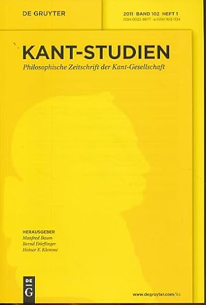 Immagine del venditore per Kant-Studien. Band 102, Heft 1, 2011. Philosophische Zeitschrift der Kant-Gesellschaft. venduto da Fundus-Online GbR Borkert Schwarz Zerfa