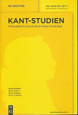 Immagine del venditore per Kant-Studien. Band 102, Heft 4, 2011. Philosophische Zeitschrift der Kant-Gesellschaft. venduto da Fundus-Online GbR Borkert Schwarz Zerfa