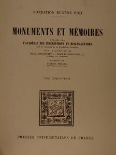 Fondation Eugène Piot. MONUMENTS ET MÉMOIRES Publiés par l?Académie des Inscriptions et Belles-Le...