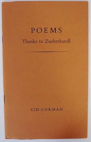 Seller image for Poems: Thanks to Zuckerlandl for sale by Jeff Hirsch Books, ABAA