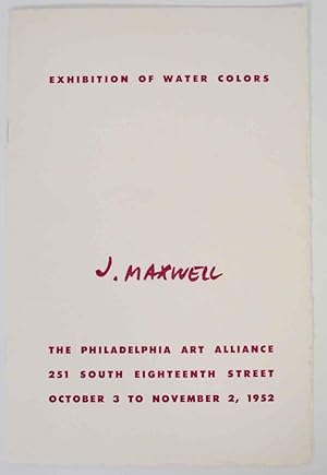 Bild des Verkufers fr J. Maxwell: Exhibition of Water Colors zum Verkauf von Jeff Hirsch Books, ABAA