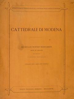 Estratto dalle pubblicazioni del Convegno degli Artisti in Modena. CATTEDRALE DI MODENA. Sui rest...