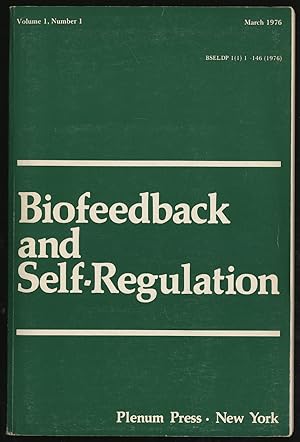 Seller image for BIOFEEDBACK AND SELF- REGULATION, VOLUME 1, NUMBER 1 for sale by Between the Covers-Rare Books, Inc. ABAA