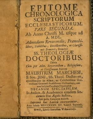 Epitome Chronologica Scriptorum Ecclesiasticorum - Pas Secunda