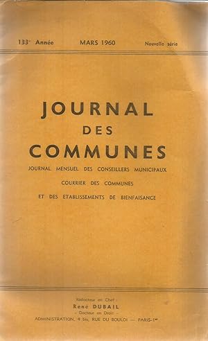 Journal des Communes - journal mensuel des conseillers municipaux - courrier des communes et des ...