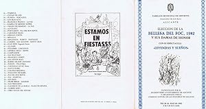 PROGRAMA ACTO DE ELECCION DE LA BELLESA DEL FOC, 1982 Y SUS DAMAS DE HONOR, MAS LA ENTRADA CORRES...