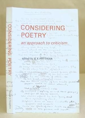 Bild des Verkufers fr Considering Poetry - An Approach To Criticism zum Verkauf von Eastleach Books