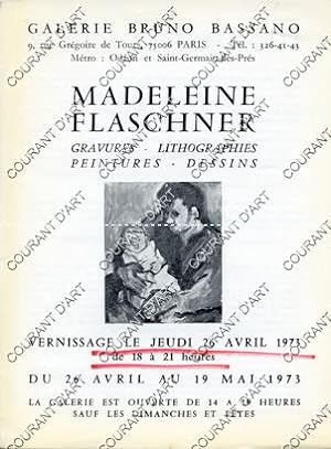 MADELEINE FLASCHNER. GRAVURES-LITHOGRAPHIES-PEINTURES-DESSINS. 26/04/1973. (Weight= 10 grams)