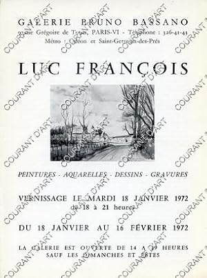 LUC FRANCOIS. PEINTURES-AQUARELLES-DESSINS-GRAVURES. 18/01/1972-16/02/1972. (Weight= 10 grams)