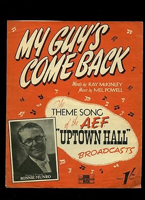 Immagine del venditore per My Guys Come Back [The Uptown Hall Theme] [Vintage Piano Sheet Music] venduto da Little Stour Books PBFA Member